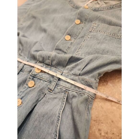 Free People Jumpsuit Marley Denim short sleeves high rise button size xs - Picture 6 of 11